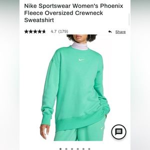 Nike Sportswear Women's Phoenix Fleece Oversized Crewneck Sweatshirt XS